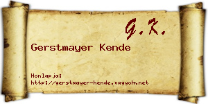 Gerstmayer Kende névjegykártya